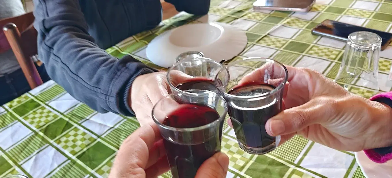 Brindisi conviviale alla Trattoria Nizio Paleò
